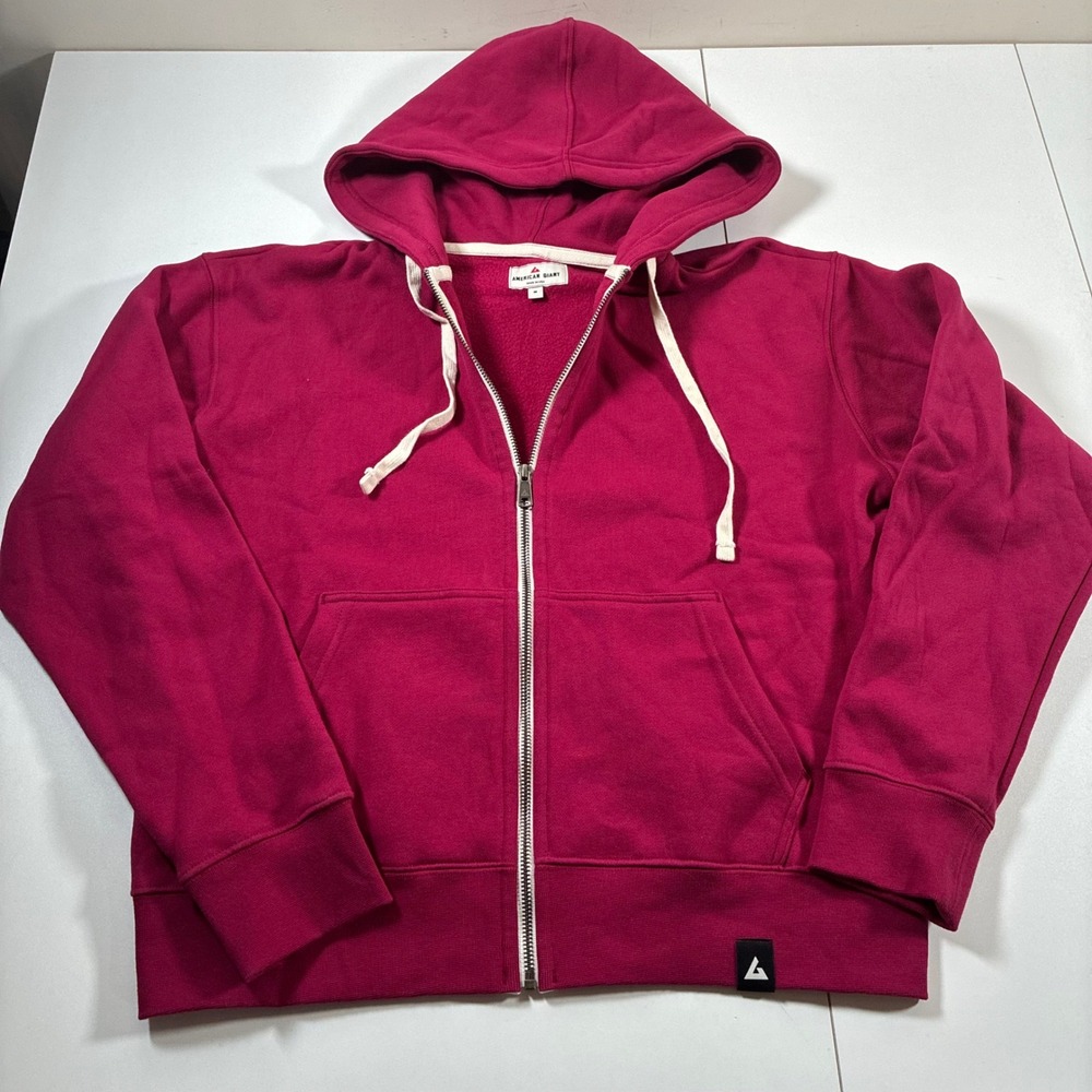 NEW American Giant Full Zip Hoodie Medium Red Full Zip Sweatshirt‎ Made in USA
